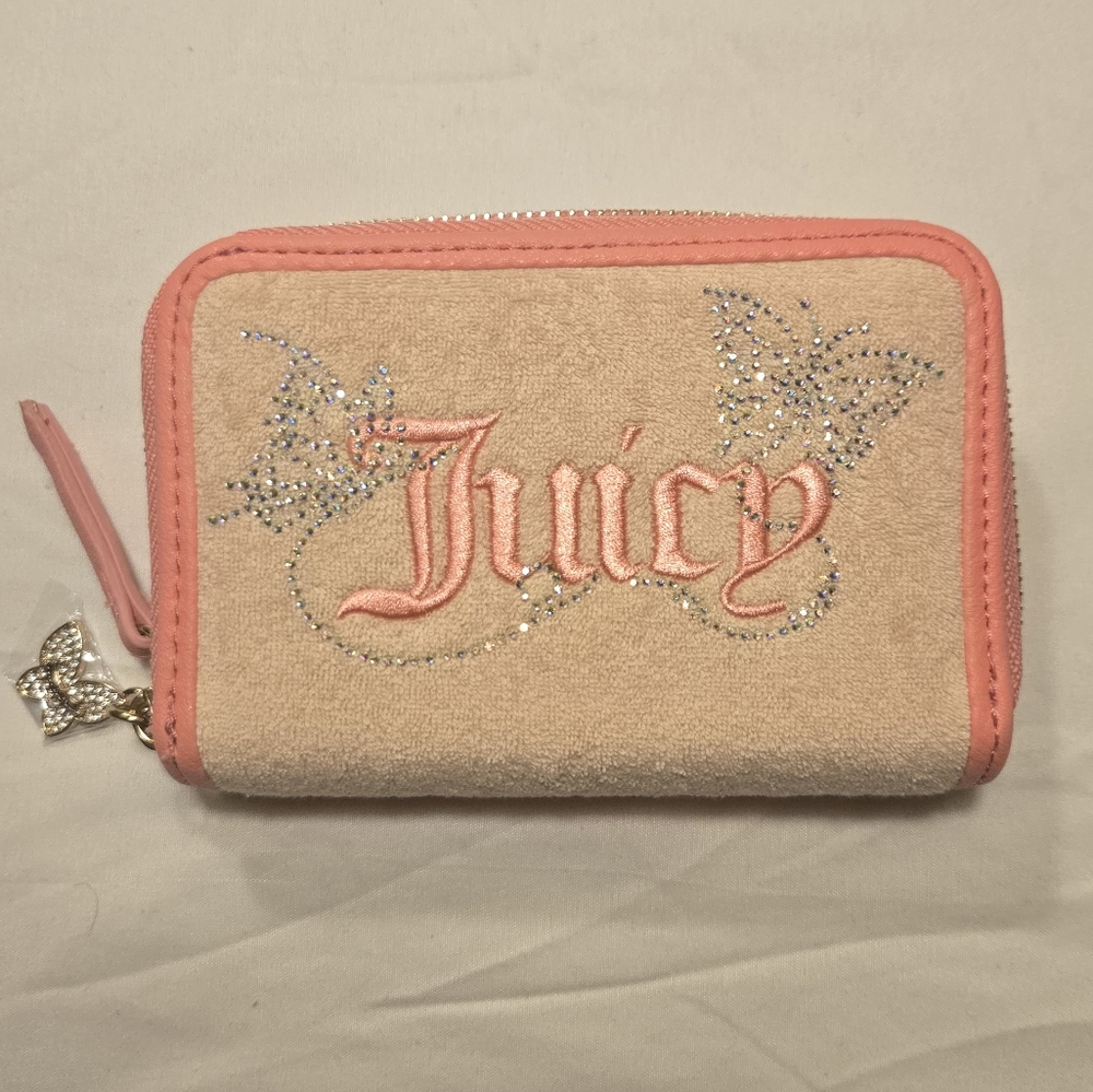 Juicy Couture Wing It Double Medium Zip Around - Pink Diamond Pink Lemonade